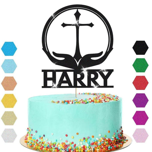 Personalised Cross Confirmation Cake Topper Congratulation Birthday Cake Any Name