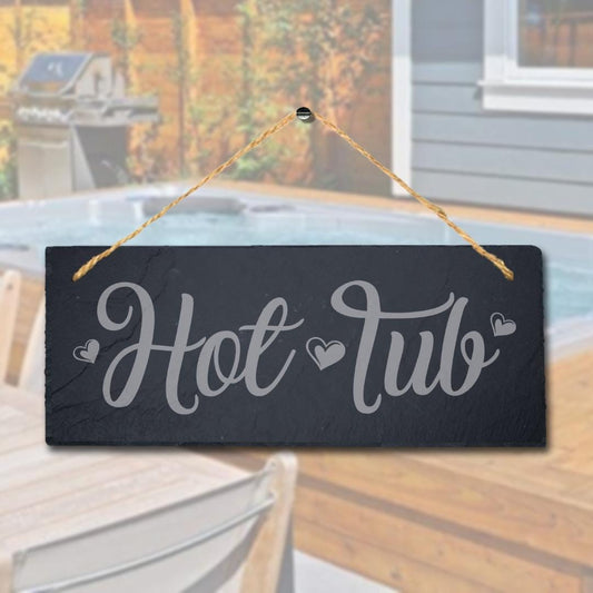 Hot Tub Love Laser Engraved Hanging Slate Pool Decor Ideal Gift Plaque Sign