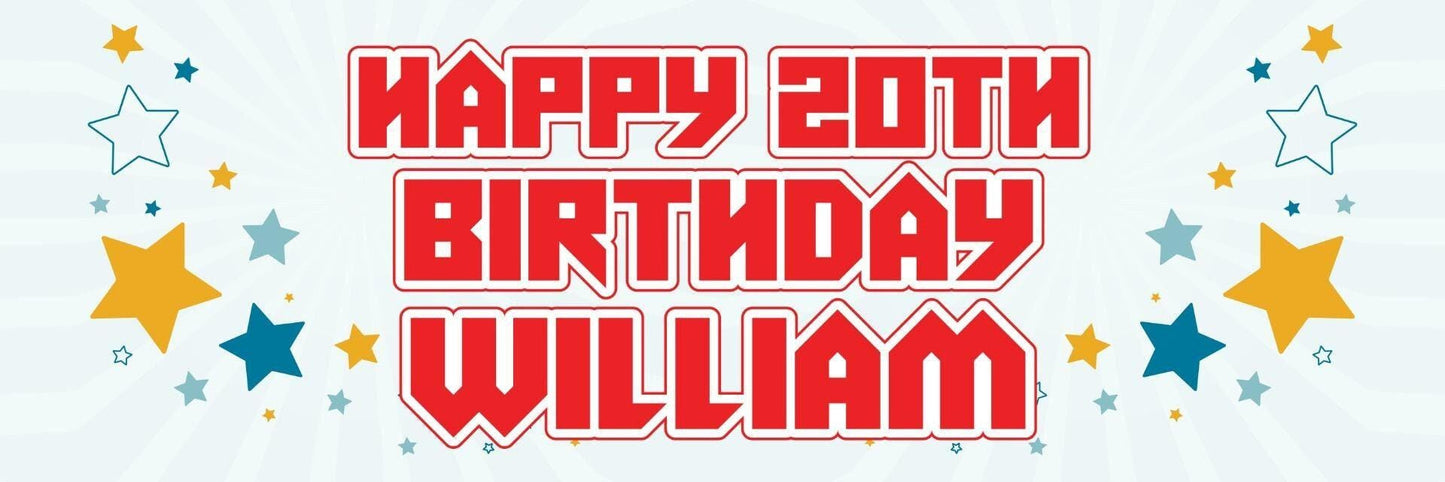 2 Personalised Birthday Party Celebration Banners Elegant Bunting Decoration Posters