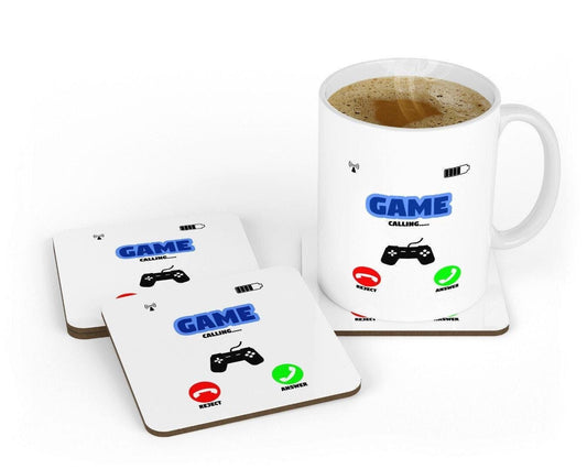 Funny Gamer Mug & Coaster Set: Game Calling Novelty Gift