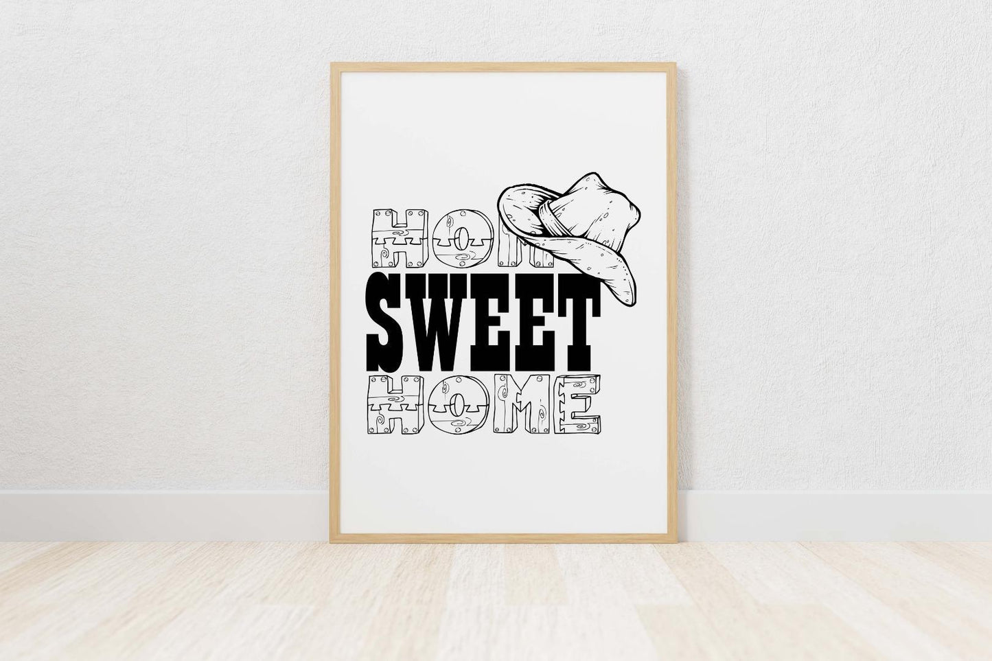 Home Sweet Home Cap Inspirational Positive Thought Quote Art Poster Print Wall