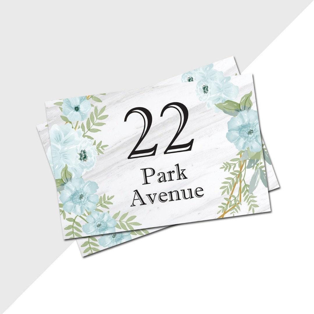Floral Wheelie Bin Sticker: Custom House Number & Street Name