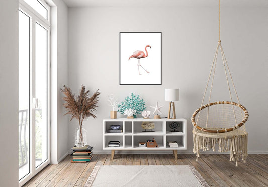 Flamingo Kids Bedroom Woodland Forest Birds Wall Art Home Decor Print Poster
