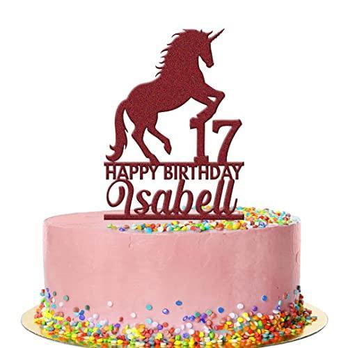 Personalised Acrylic Name Unicorn Horse Animal Birthday Cake Topper Decoration