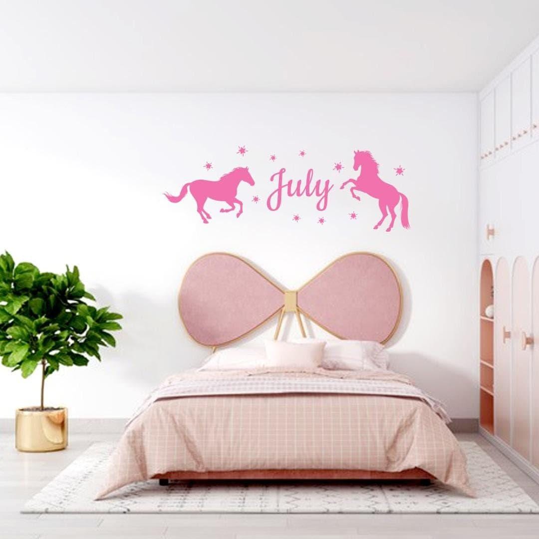 Personalised Horse Name Wall Sticker Decal Girls Custom Made Bedroom Vinyl