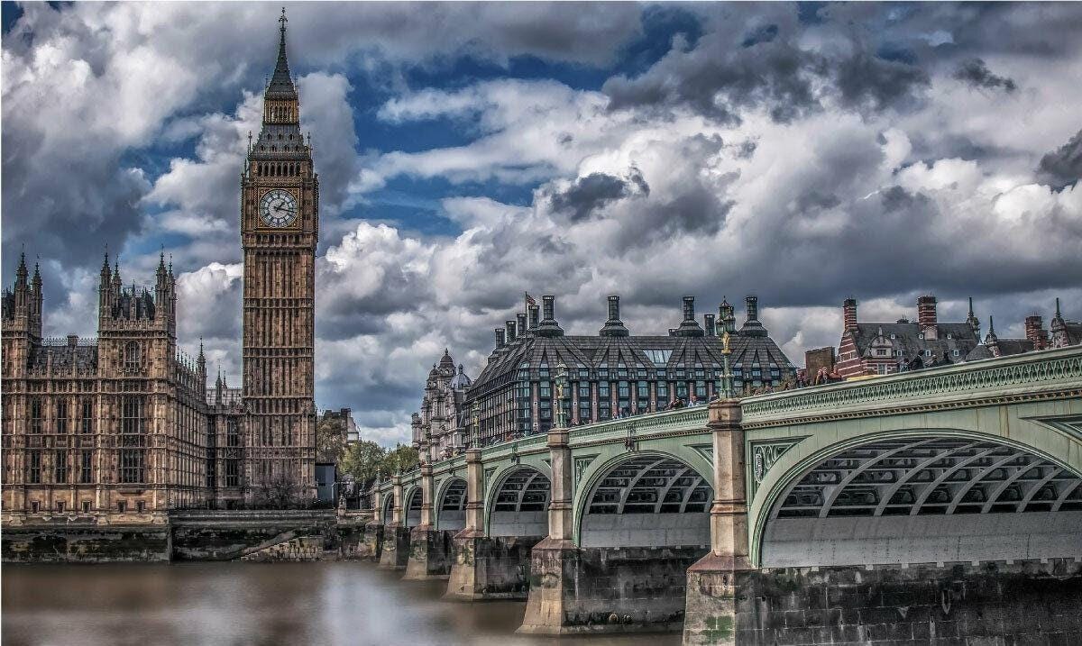 Big Ben 3D Window View Wall Decal: London Skyline Poster (45x60cm)