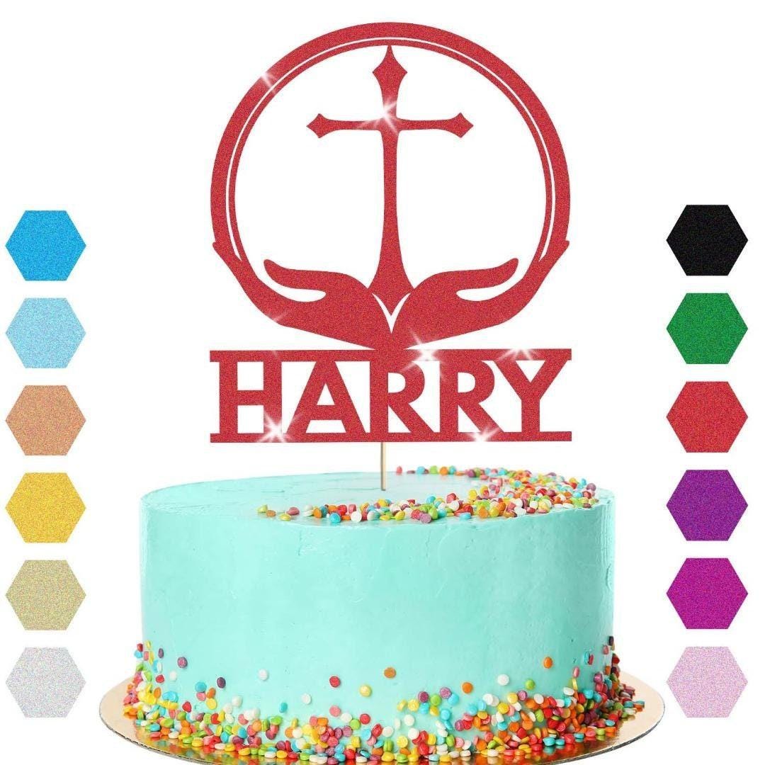 Personalised Cross Confirmation Cake Topper Congratulation Birthday Cake Any Name