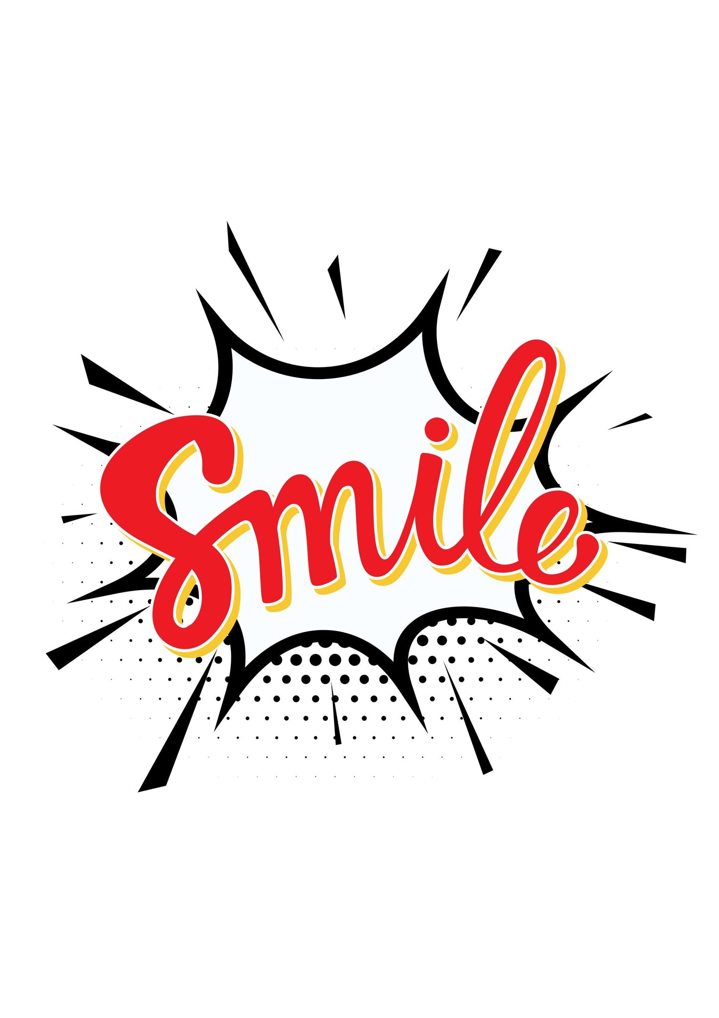 Smile Explosion Wall Poster Bedroom Comic Typography Art Nursery Print Decor