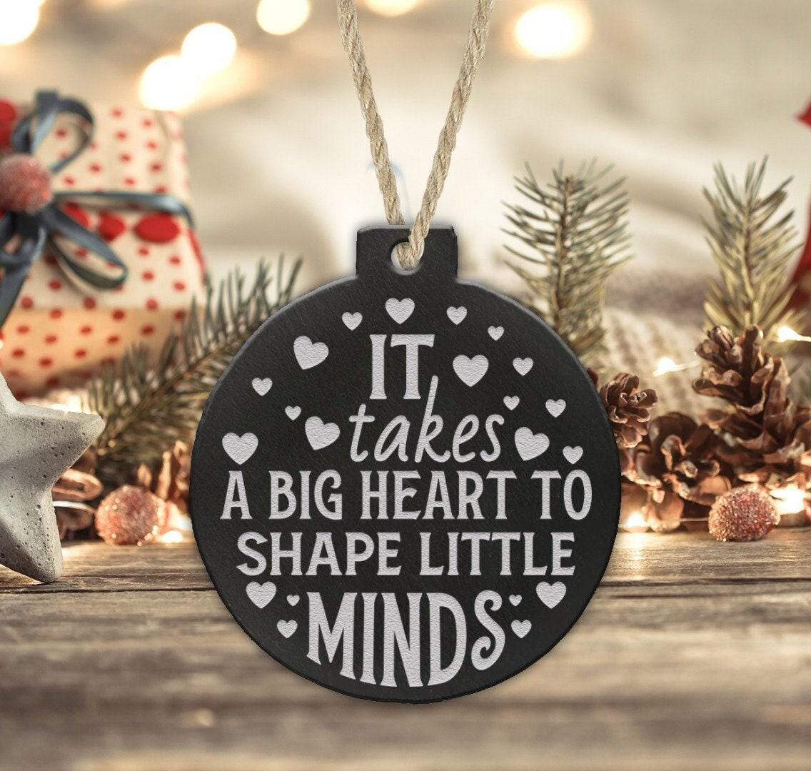 Personalised Teacher Christmas Bauble: Acrylic Heart Ornament