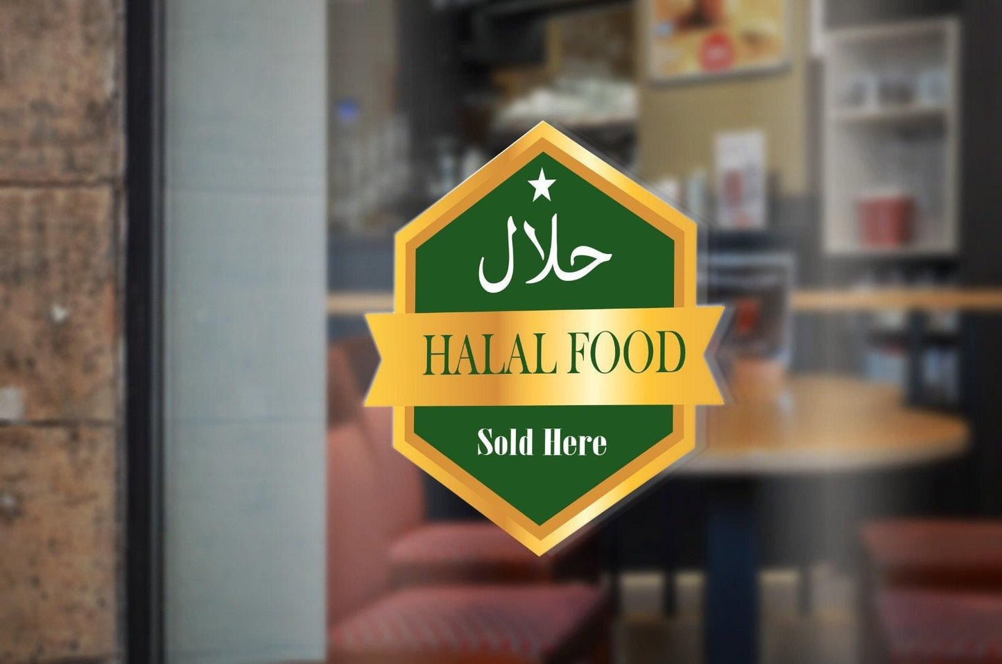 Halal Food Sold Here Window Sticker Restaurant Van Display Pos Window Halalfoodsticker
