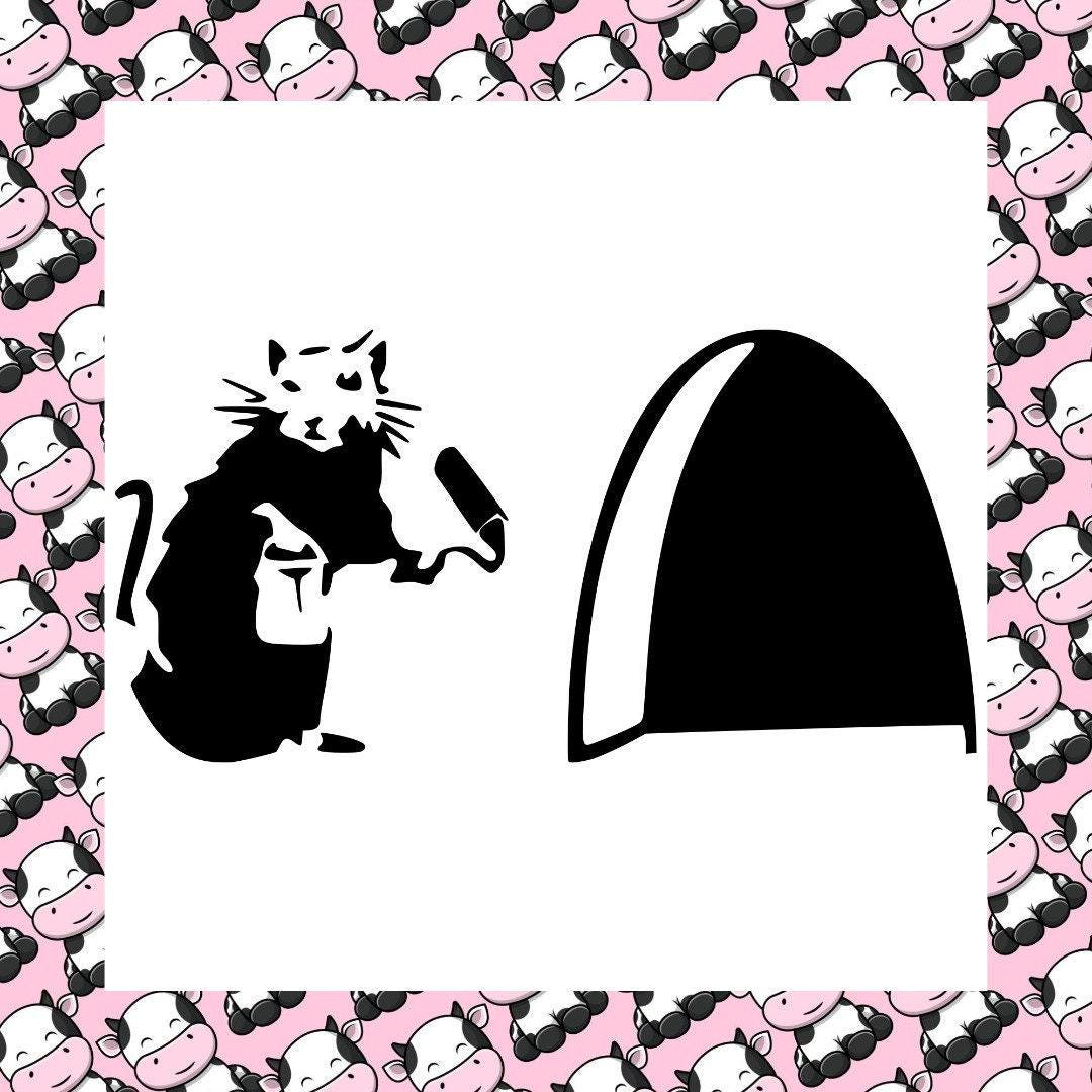 Banksy Rat Hole Wall Art Sticker Vinyl Decal Mouse Home Skirting Board Removable