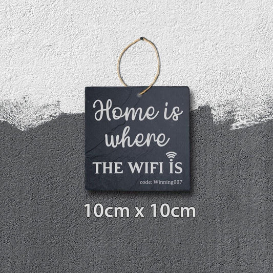 Family Wifi Code Home Guest Personalised Hanging Slate Sign House Warming Gift