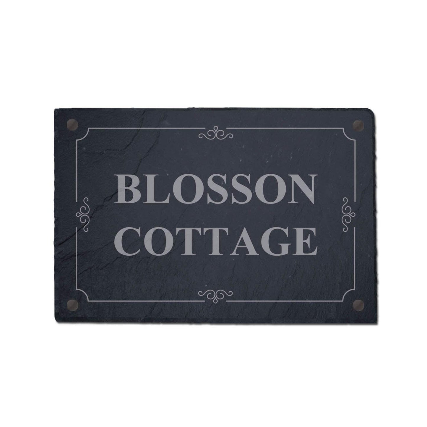 Personalised Slate House Sign Door Number Home Plaque Laser Engraved Stone