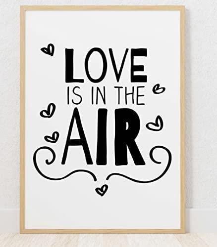 Love Is In The Air Inspirational Positive Love Quote Poster Art Print Wall