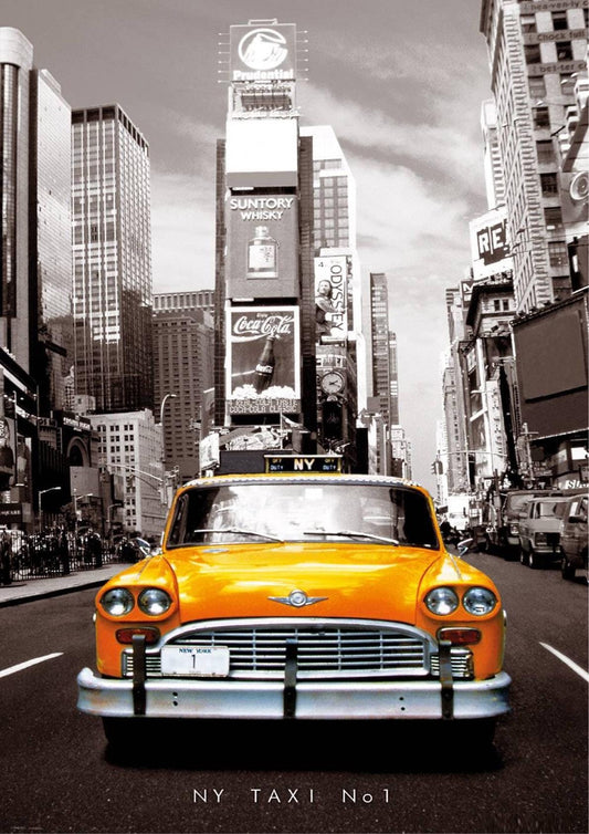 New York Taxi No 1 Vintage Art Poster - A4 A3 A2 Sizes