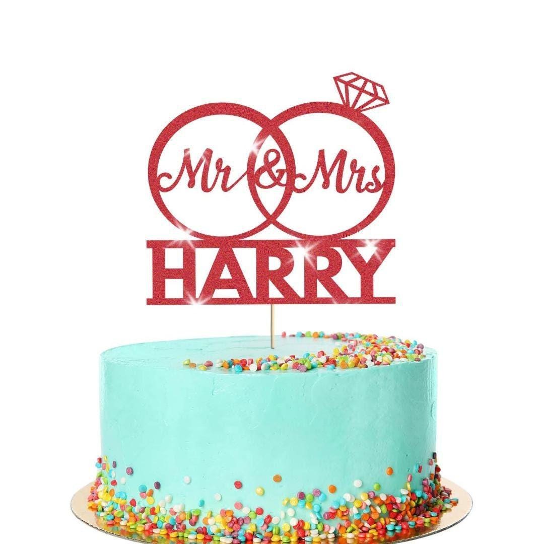 Personalised Wedding Cake Topper Mr & Mrs Anniversary Party Decoration Keepsake