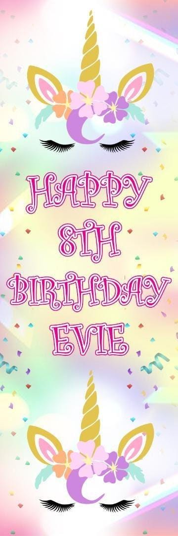 Personalised Unicorn Birthday Banner: Custom Party Decoration (Set of 2)