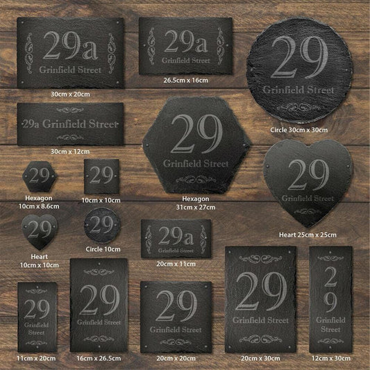 Rustic Slate House Gate Sign Plaque Door Number Personalised Address Name Plate Uk Made