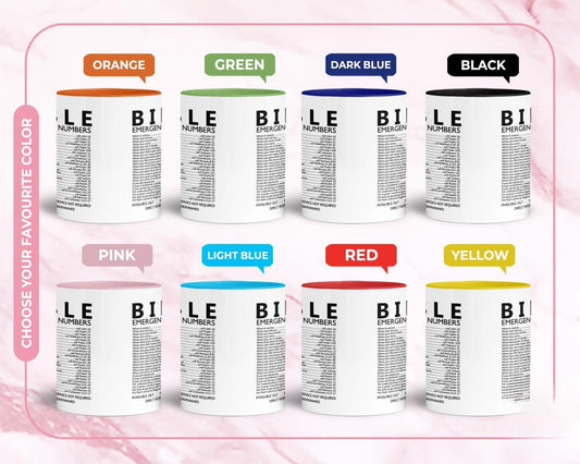 Bible Verse Mug & Coaster Gift Set: Christian Emergency Numbers