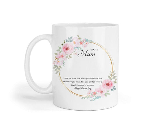 Happy Mother's Day Coffee Mug: Ceramic Tea Cup & Coaster Set