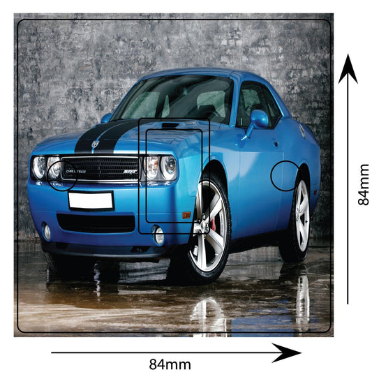 Dodge Challenger Muscle Car Light Switch Sticker Cover Vinyl Skin Wall Decal