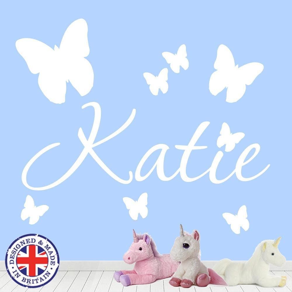 Personalised Name Butterfly Wall Art Custom Girls Bedroom Vinyl Kids Sticker