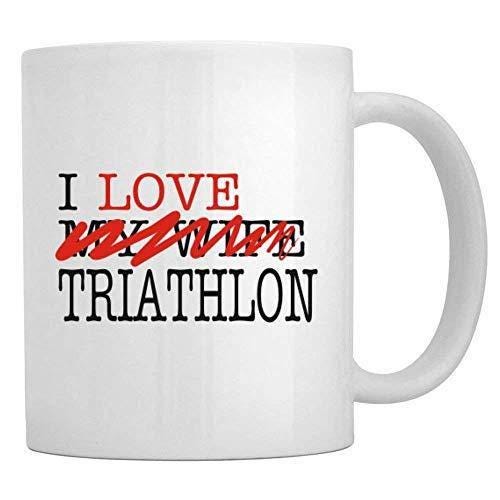I Love X Triathlon Mug: Funny Novelty Gift for Triathletes
