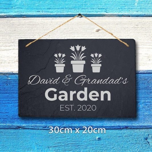 Personalised Slate Plaque Home Garden Sign Laser Engraved Fence Stone Art Gift