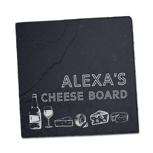 Personalised Engraved Cheese Slate Board Cutting Chopping Serving Placemats