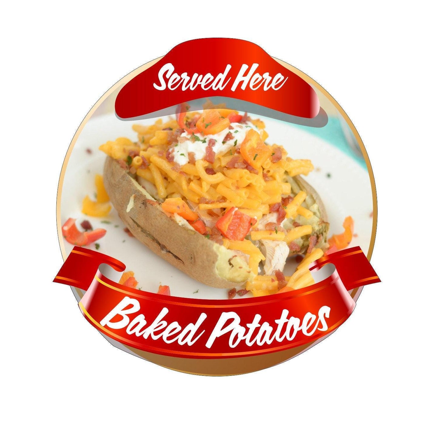 Baked Jacket Potatoes Catering Window Cafe Shop Restaurant Sticker Sign Decal