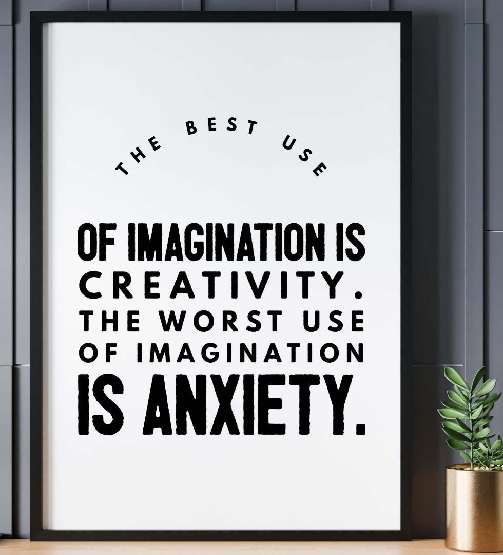 Imagination Use Is Creativity Motivational Positive Quote Art Poster Wall