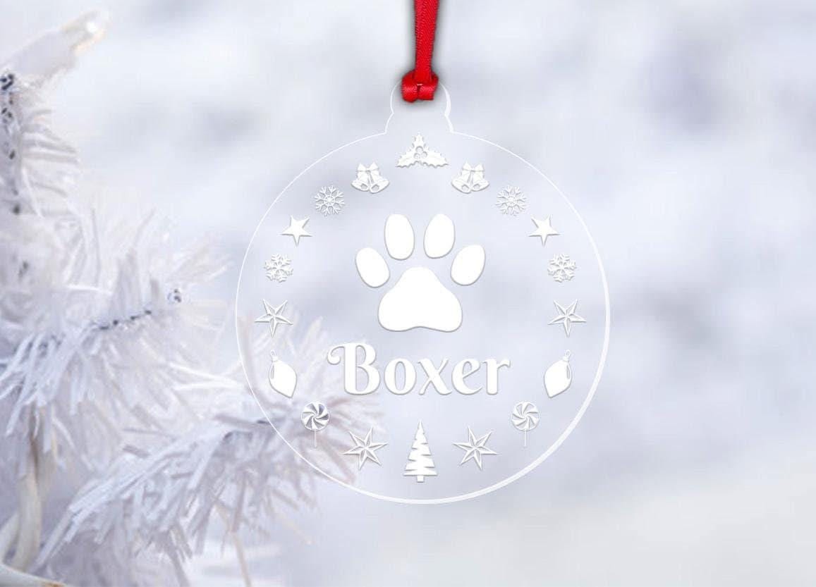 Personalised Christmas Bauble Cat Dog Pet Hanging Xmas Tree Decoration Acrylic