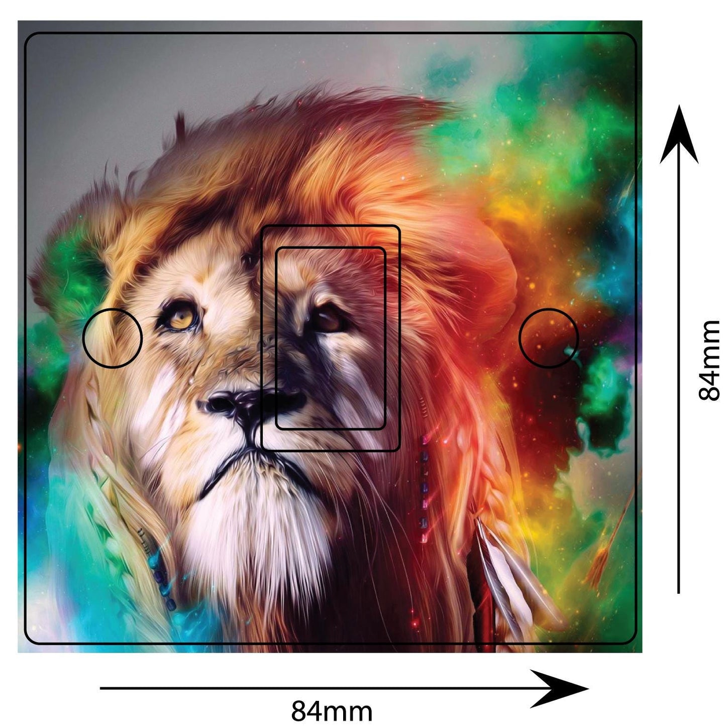 Lion The King Psychedelic Art Light Switch Sticker Cover Vinyl Skin Wall Decal