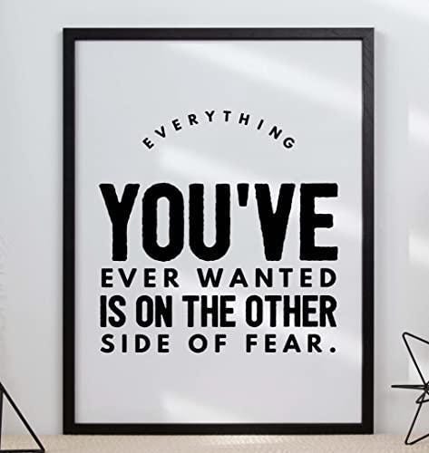 Everything You Ever Wanted Motivational Inspirational Positive Quote Poster Wall