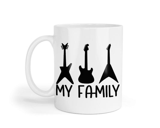 My Family Mug & Coaster Set Guitar Rock Music Lover Birthday Friend Xmas Gift