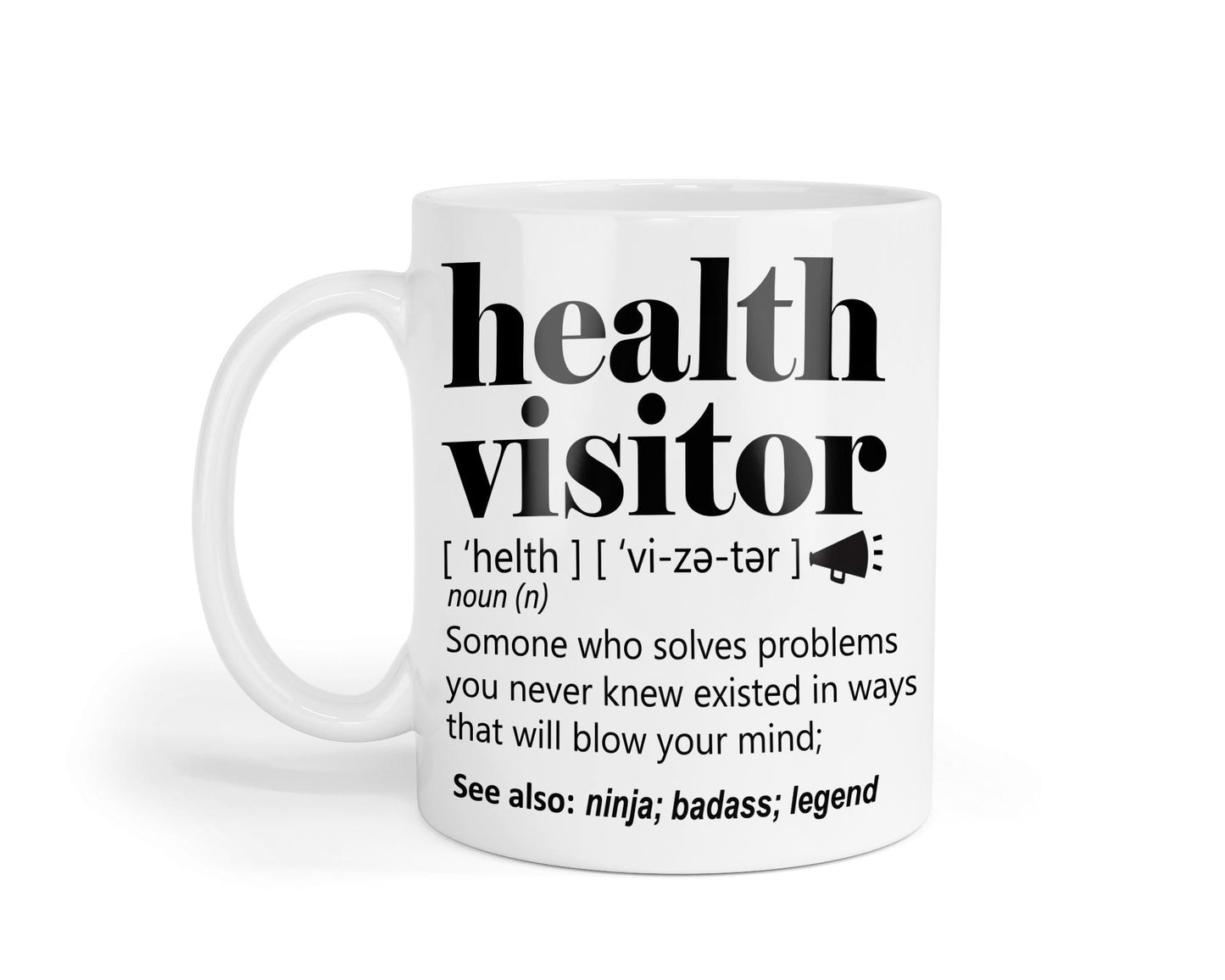 Funny Health Visitor Gift Mug For Men And Women L For Birthday Appreciation Thank You Gift A Personalised Custom Name Coffee Mug