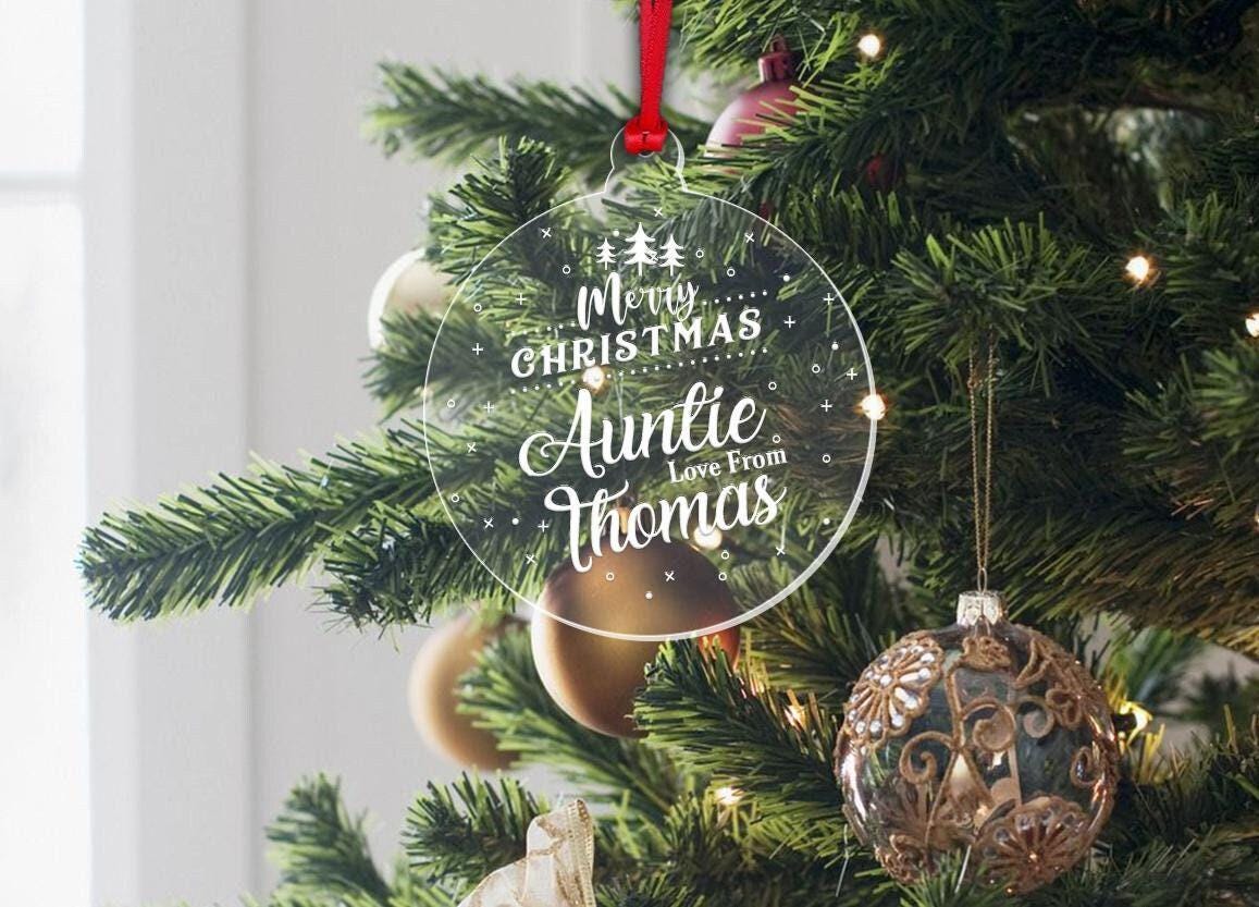 Personalised Christmas Bauble Gift Loving Auntie Uncle Custom Name Christmas Decor Tree Hanging