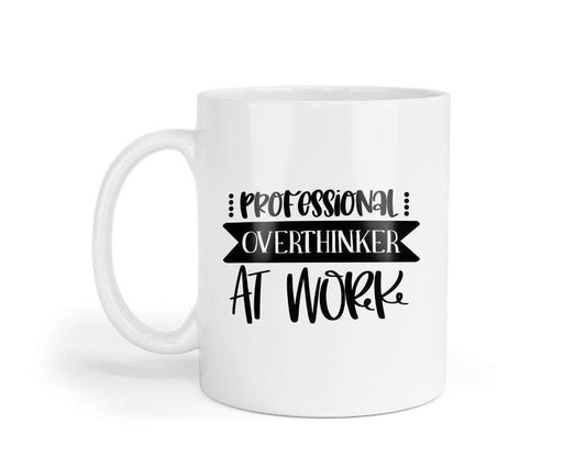 Professional Overthinker At Work - Funny Office Novelty Mug & Coaster Coffee Tea Cup Gift