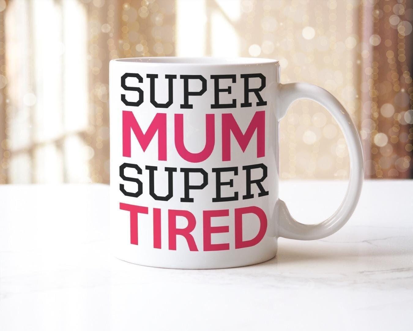 Mum Super Tired Mug & Coaster Set Mummy Grandma Birthday Christmas Coffee Gift