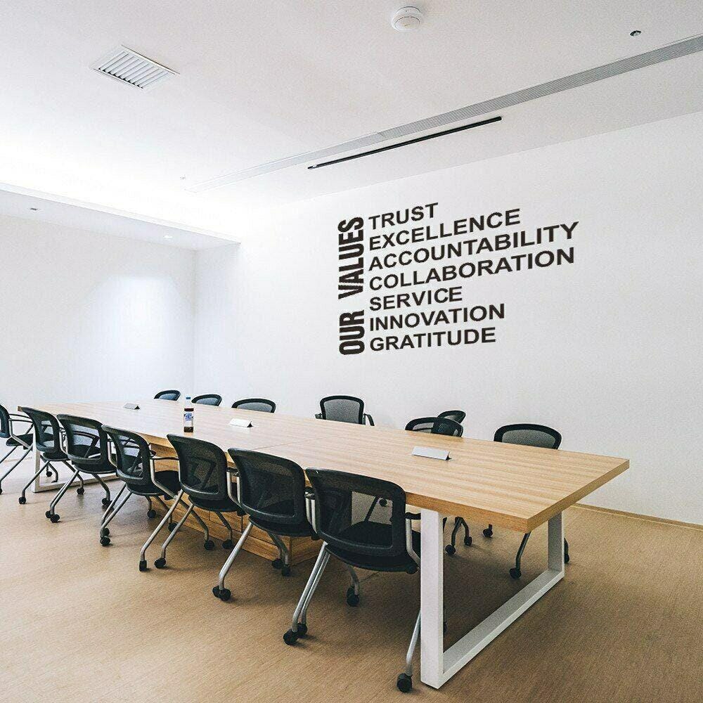 Our Values Large Wall Art Sticker Inspirational Quote Vinyl Decal Office School