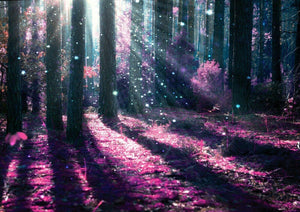 Enchanted Forest Purple Tree Girls Bedroom Giant Poster - A4 A3 A2 A1 Sizes
