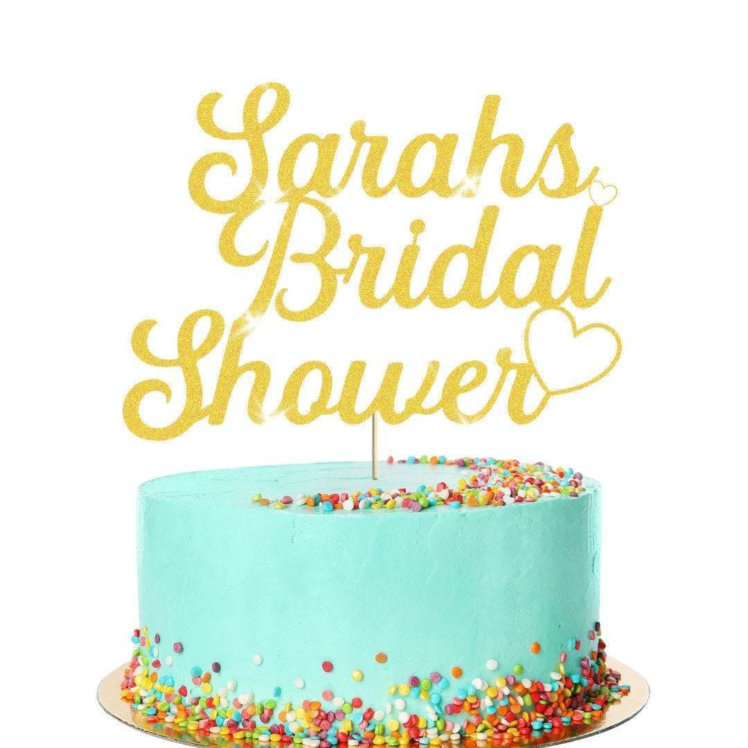 Personalised Bridal Shower Glitter Cake Topper Wedding Party Cake Decoration