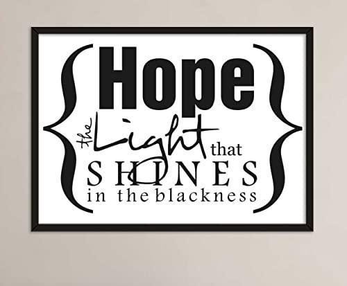 Hope The Light That Shine Motivational Positive Thought Quote Poster Print Wall