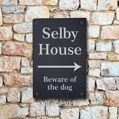 Personalised Slate Plaque House Door Name Sign Laser Engraved Stone Home Gift