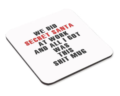 We Did Secret Santa Mug & Coaster Set Funny Sarcastic Coworker Christmas Gift