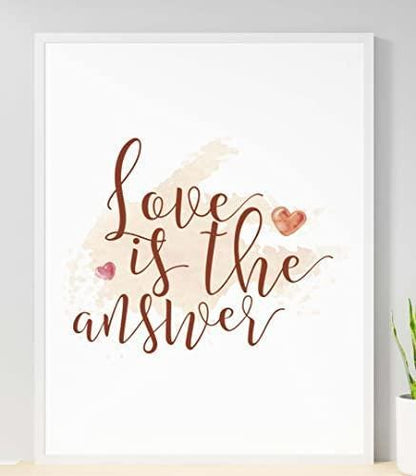 Love Is The Answer Inspirational Positive Thoughts Quote Poster Wall