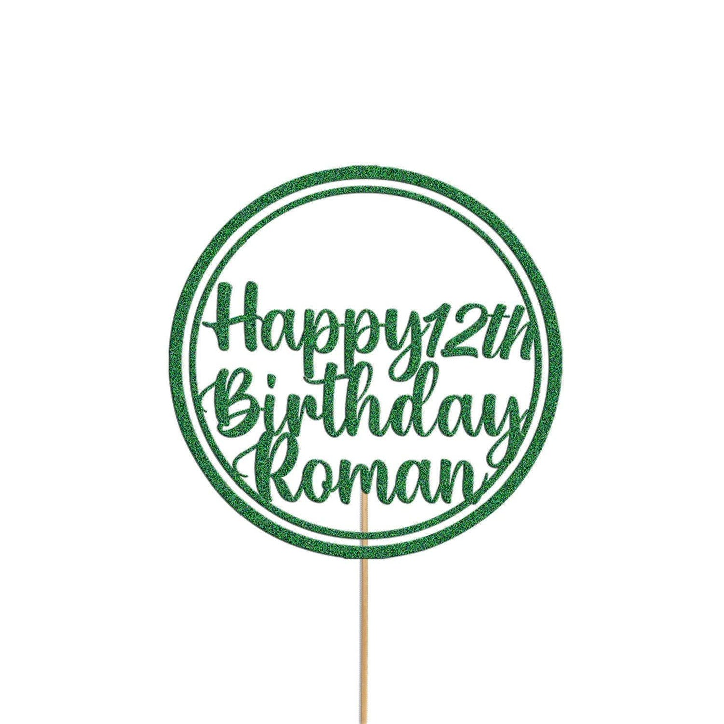 Personalised Glitter Cake Topper: Custom Name & Age