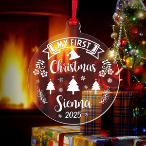 Personalised Name Babys First Christmas Bauble Xmas Decoration Keepsake Gift