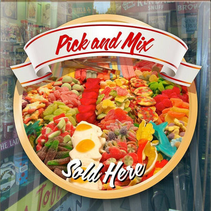 Pick & Mix Sold Here Catering Window Cafe Shop Restaurant Sticker Sign Pos Decal