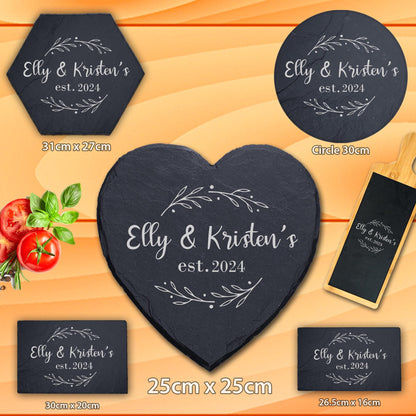 Personalised Slate Plaque Serving Board Laser Engraved Stone Tray Art Home Gift